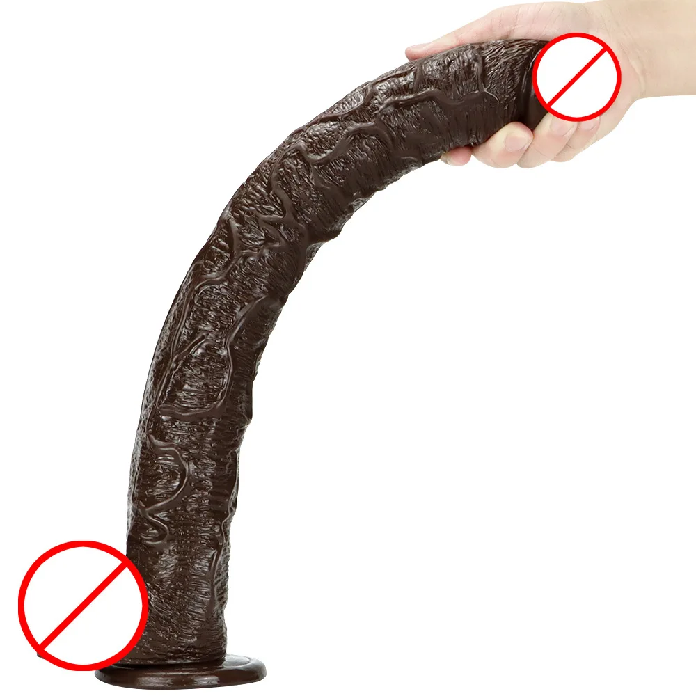 43cm Super Long Realistic Dildo Soft Silicone Veiny Simulation Penis Vaginas Anal Plug Hombre with Power Strong Suction Cup