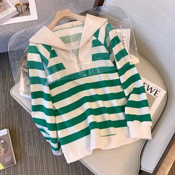 بلوزات نسائية مقصوصة تصميم الملابس النسائية نمط الربيع فضفاض صالح عصري مريح الشتاء سستة الاتجاه ملابس بسيطة #1