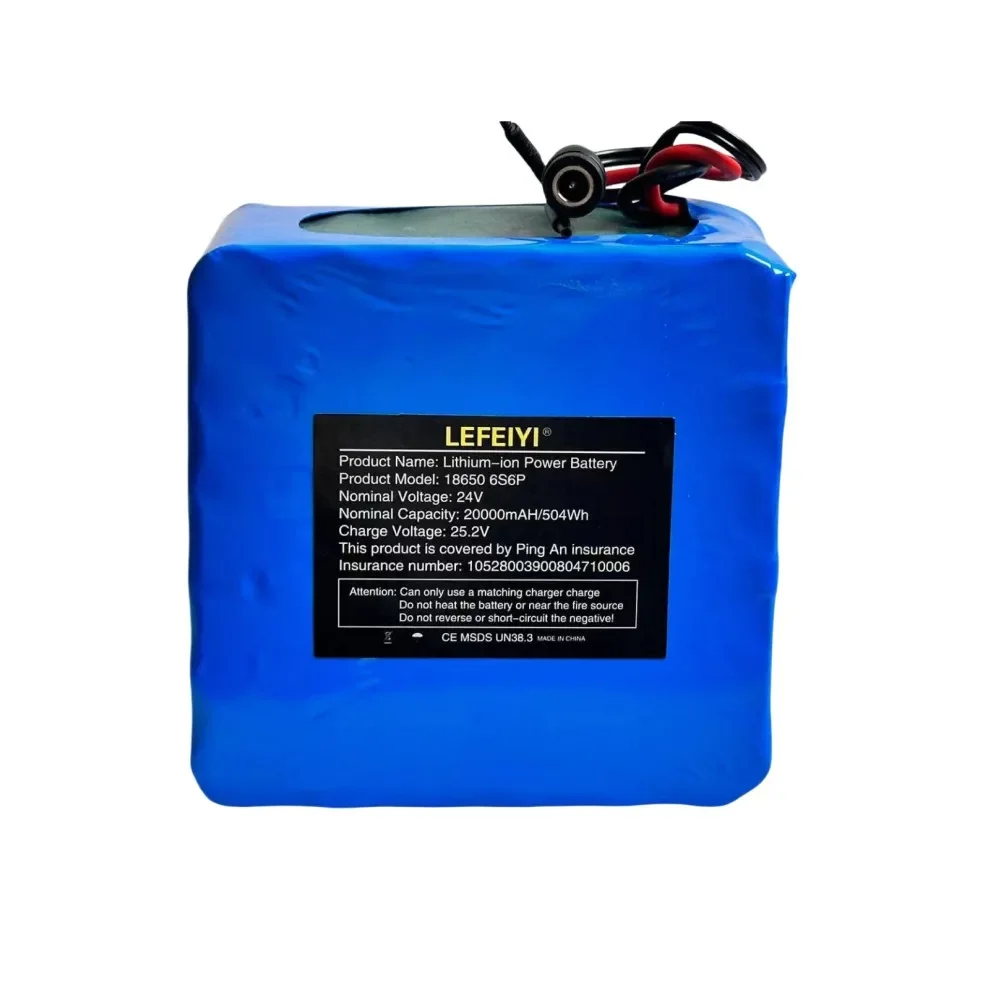 6S6P 24V20Ah 25.2V แบตเตอรี่ลิเธียมแบตเตอรี่ไฟฟ้าจักรยาน eBike สกู๊ตเตอร์รถเข็น cropper พร้อม BMS