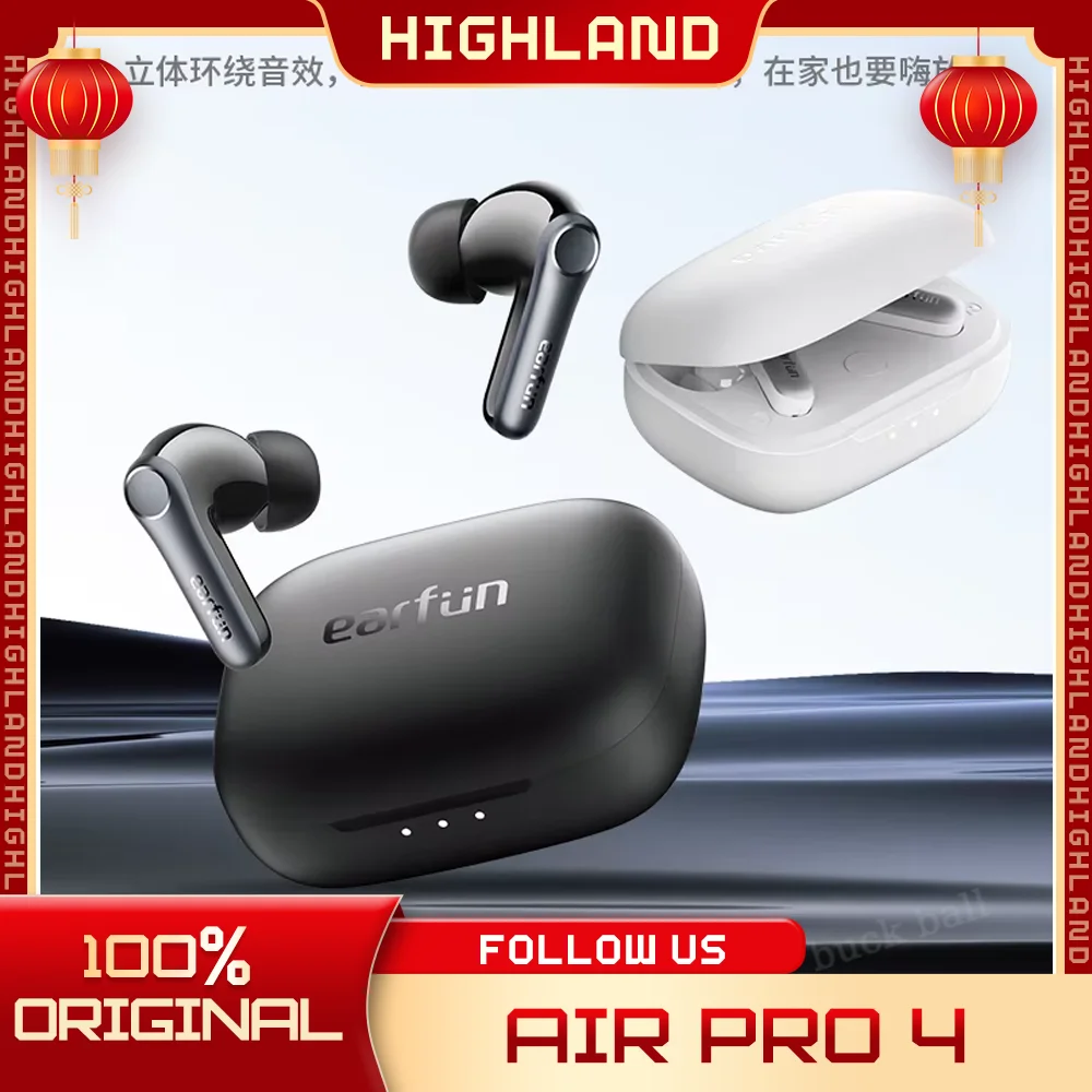 

EarFun Air Pro 4 Wireless Earphone Active HI-FI Bluetooth 5.4 IPX5 Noise Reduction Earbud PC Gamer Accessories E-sports Earphone