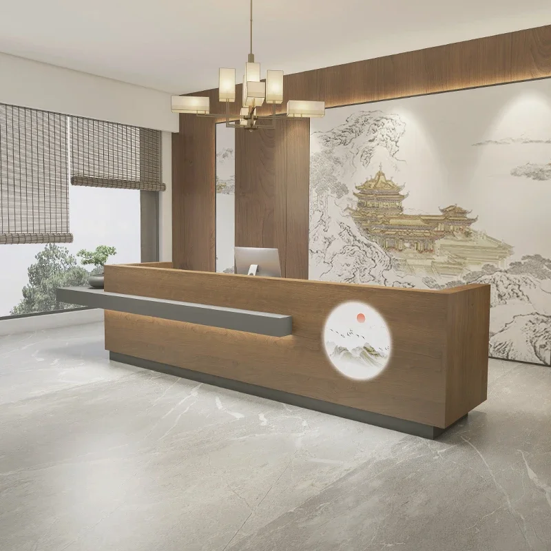 Luxurious Office Desk Modern Reception Counter Table Aesthetic Beauty Institute Barber Shop Salon Empfangstheke Furniture Church