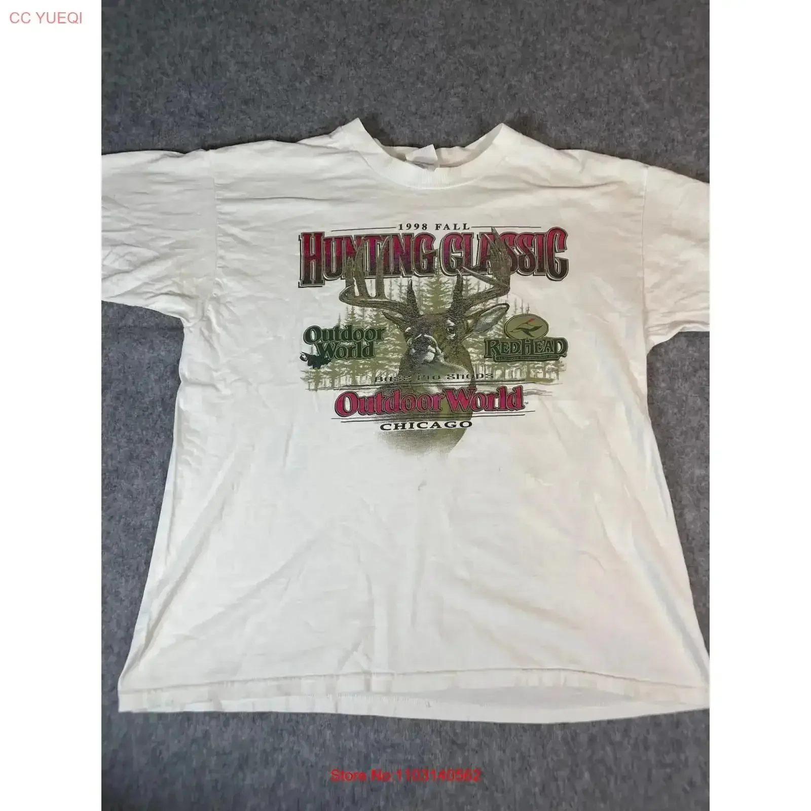 Vintage Hunting Classic Outdoor World RedHead Canada T Shirt Mens XL Cream Retro Washed designer clothes homme Stylish vintage