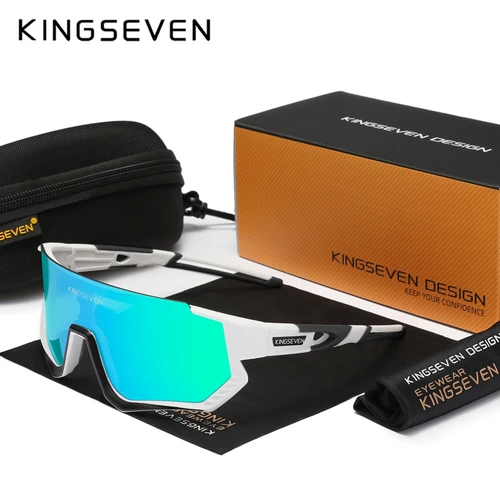 Imagen 2 del producto KINGSEVEN-gafas de sol de Anti-UV400 para ciclismo para hombre y mujer, lentes de protección solar UV400 para deportes de escalada, equipo de equitación