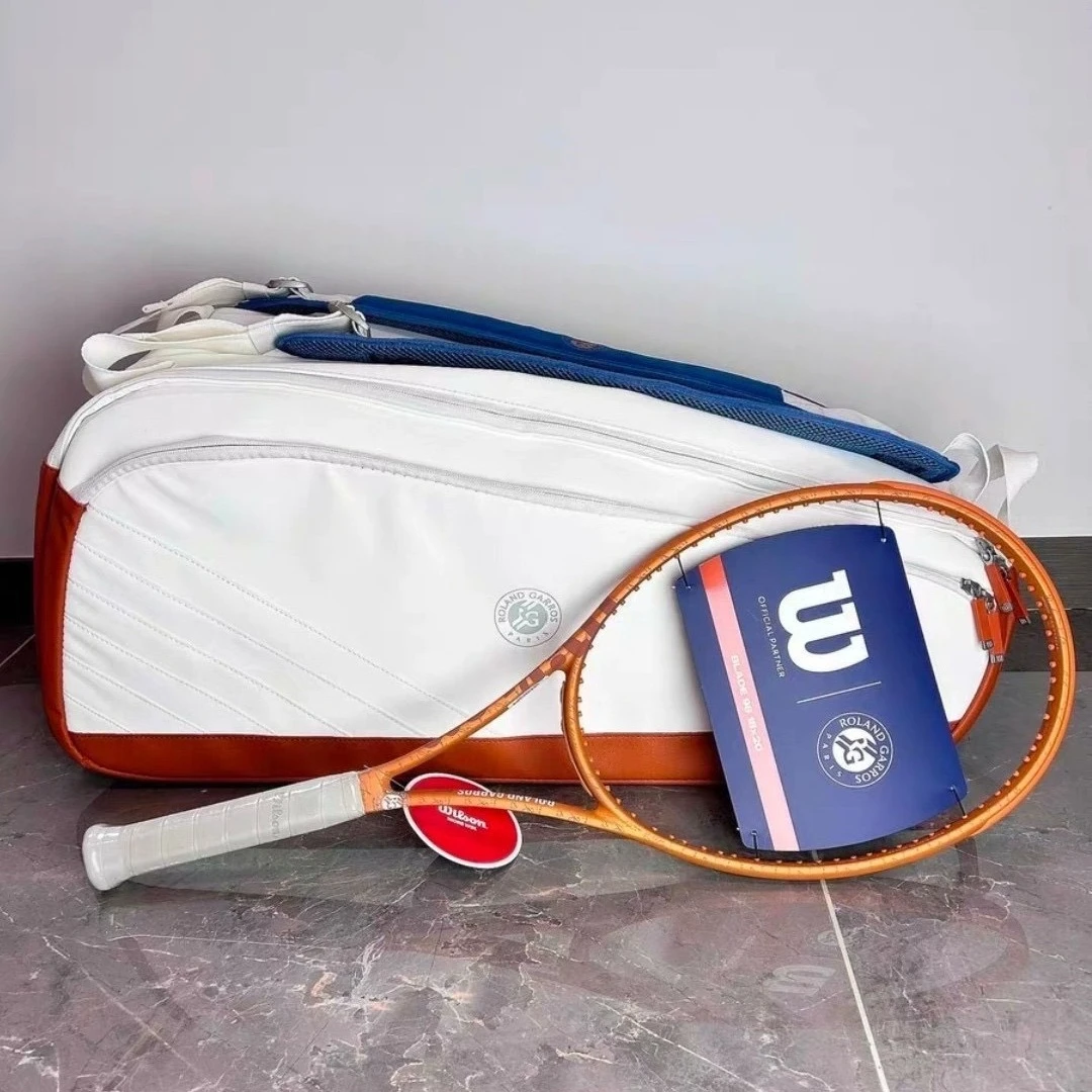 

Wilson Super Tour 9 Pack Roland Garros 2024 Tennis Bag Navy Tournament Racket Bag with Partial Racquet Compartment WR8030801