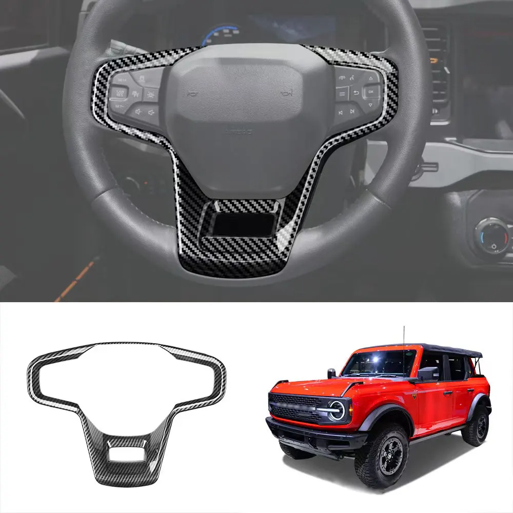 

Steering Wheel Decorative Frame Siamese Center Control Instrument Panel Steering Wheel Sequins for ford bronco 2021 +
