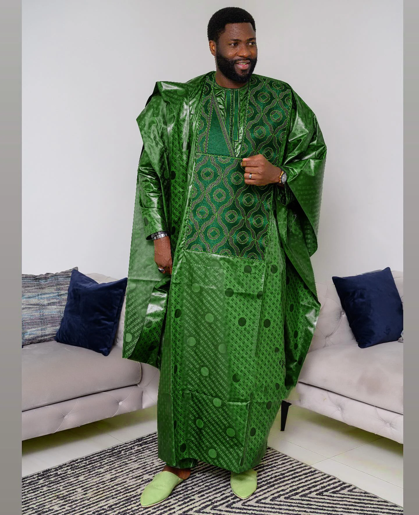 African Clothes For Man Bazin Riche Embroidery Design Top Long Sleeve