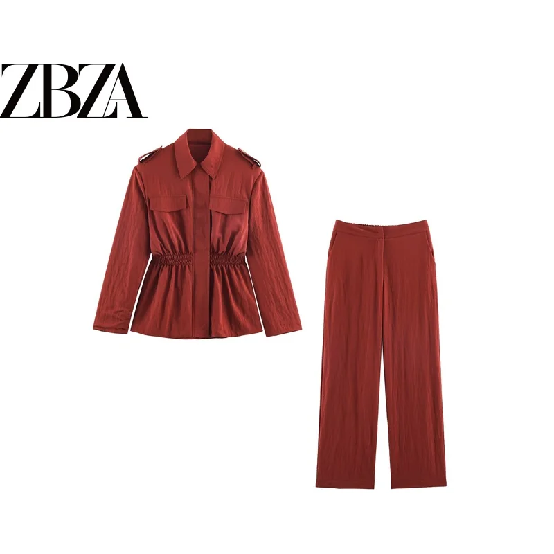 Fashionable Pad Shoulder Hunting Style Jacket And Pants Set Women's Autumn Collection 2026 Two-Piece Set Versatile Outerwear