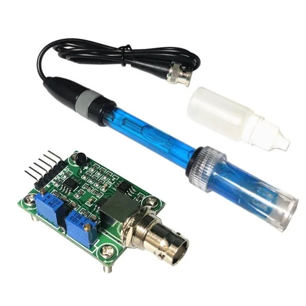 السائل PH 0-14 قيمة كشف منظم وحدة الاستشعار مراقبة التحكم متر فاحص + BNC PH القطب الكهربائي التحقيق لاردوينو