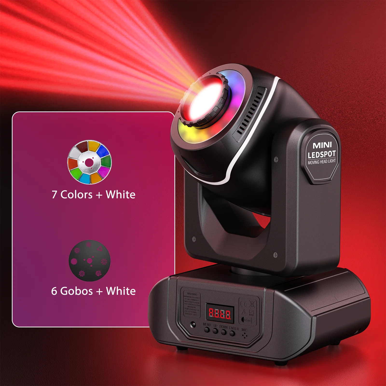 Datewink 50W LED Moving Head Light DMX512 Remote Control RGBW Beam Stage Lights Projector For DJ Disco Party Nightclub Wedding