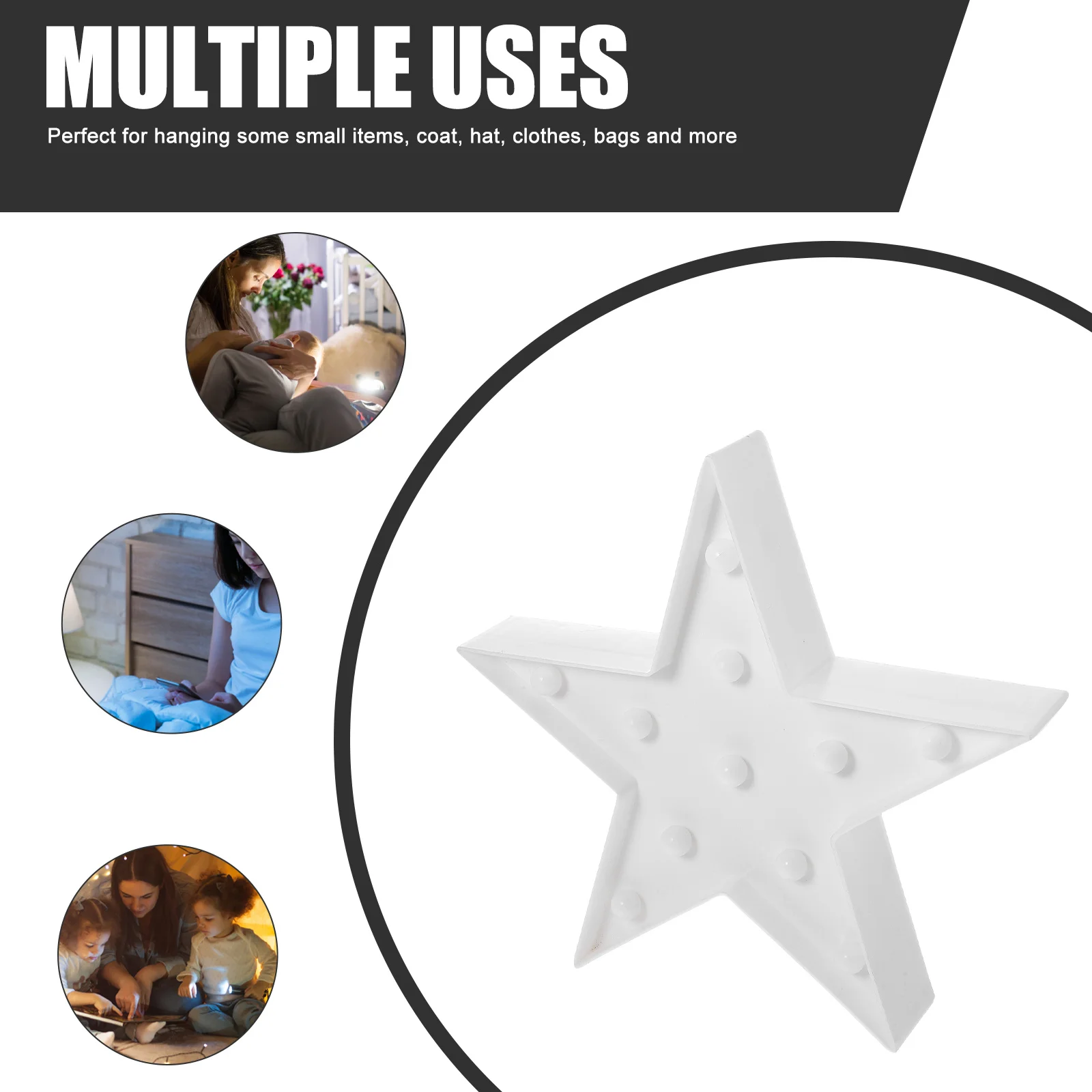 

Creative 5- Night Light Wall Decorative Lamp For Christmas Home Party Star Shaped Wall Light No