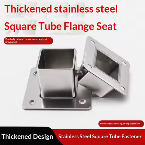 1/2 Sets Flange Base Stainless Steel Square Tube Connector Tube Outer Dia. 25/30/35mm Elbow Corner Joint Fence Rail Clamps