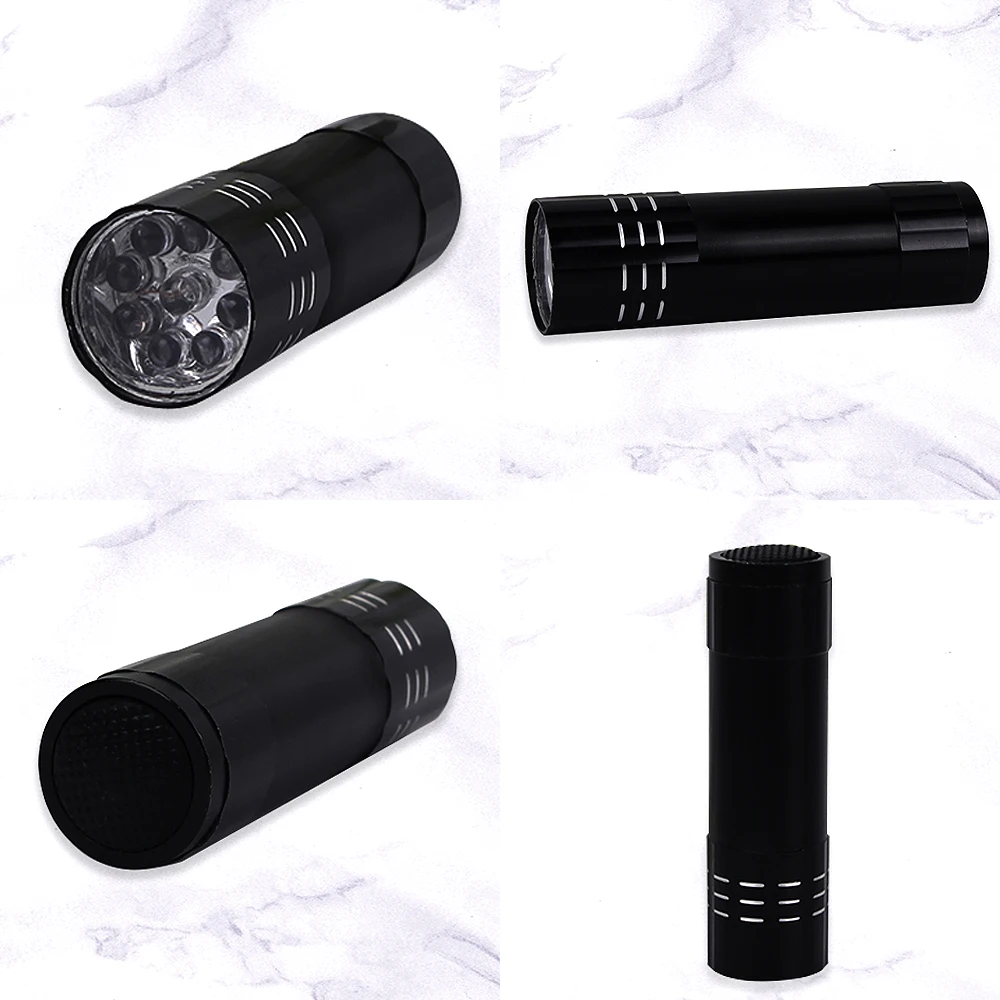 9LED UV Flashlight Black Light 395 NM Ultraviolet Torch Blacklight Detector for Dog Urine Pet Stains and Bed Bug Money Checking