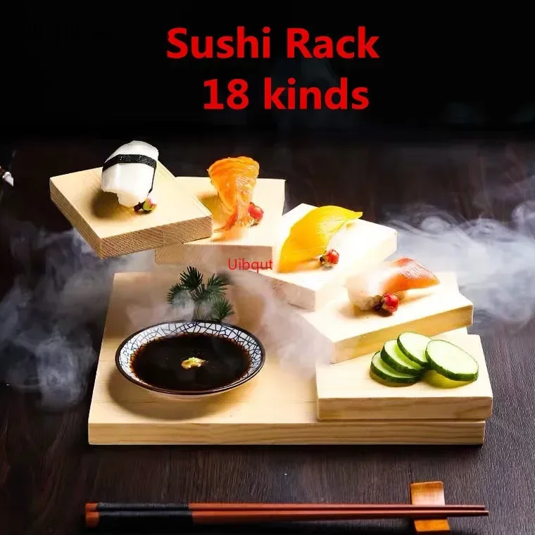 creative bridge sushi boat rack snacks Rotating sushi plate Rack.food Snack Step Wooden Stand Container Sashimi Tray