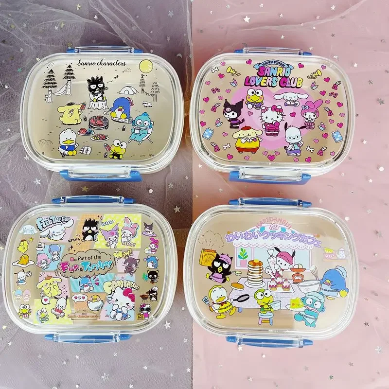 

Kawaii Sanrio Hello Kitty Kuromi Cinnamoroll Lunch Box Anime Sailor Moon High-Capacity Portable Sealed Fruit Crisper Children