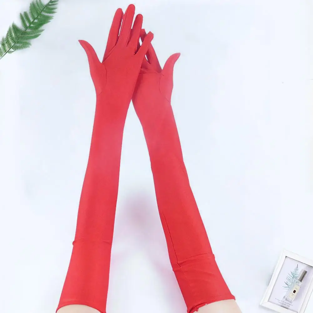 Sexy Gloves Elegant Elbow Length Gloves for Wedding Party Cosplay Soft Breathable Stylish Accessories for Bride Stage Show