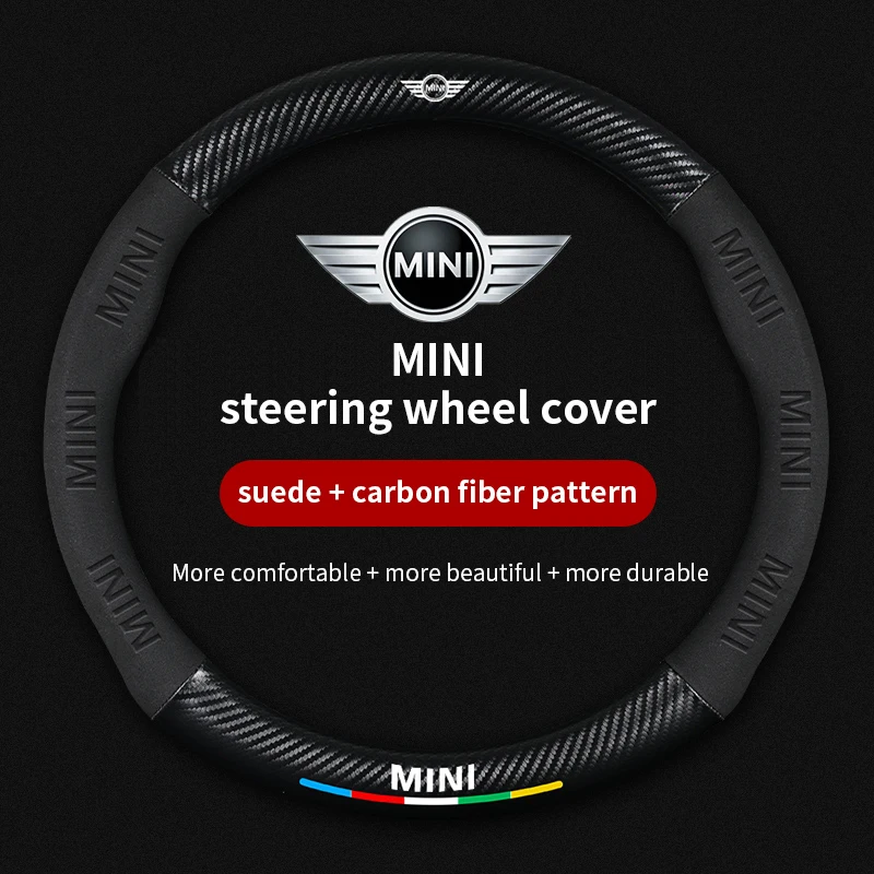 Car Steering Wheel Cover For Mini Cooper S R56 R55 R50 R51 R52 R53 R57 R60 R61 R62 JCW ONE F54 F55 F56 For Bmw MINI Accessories