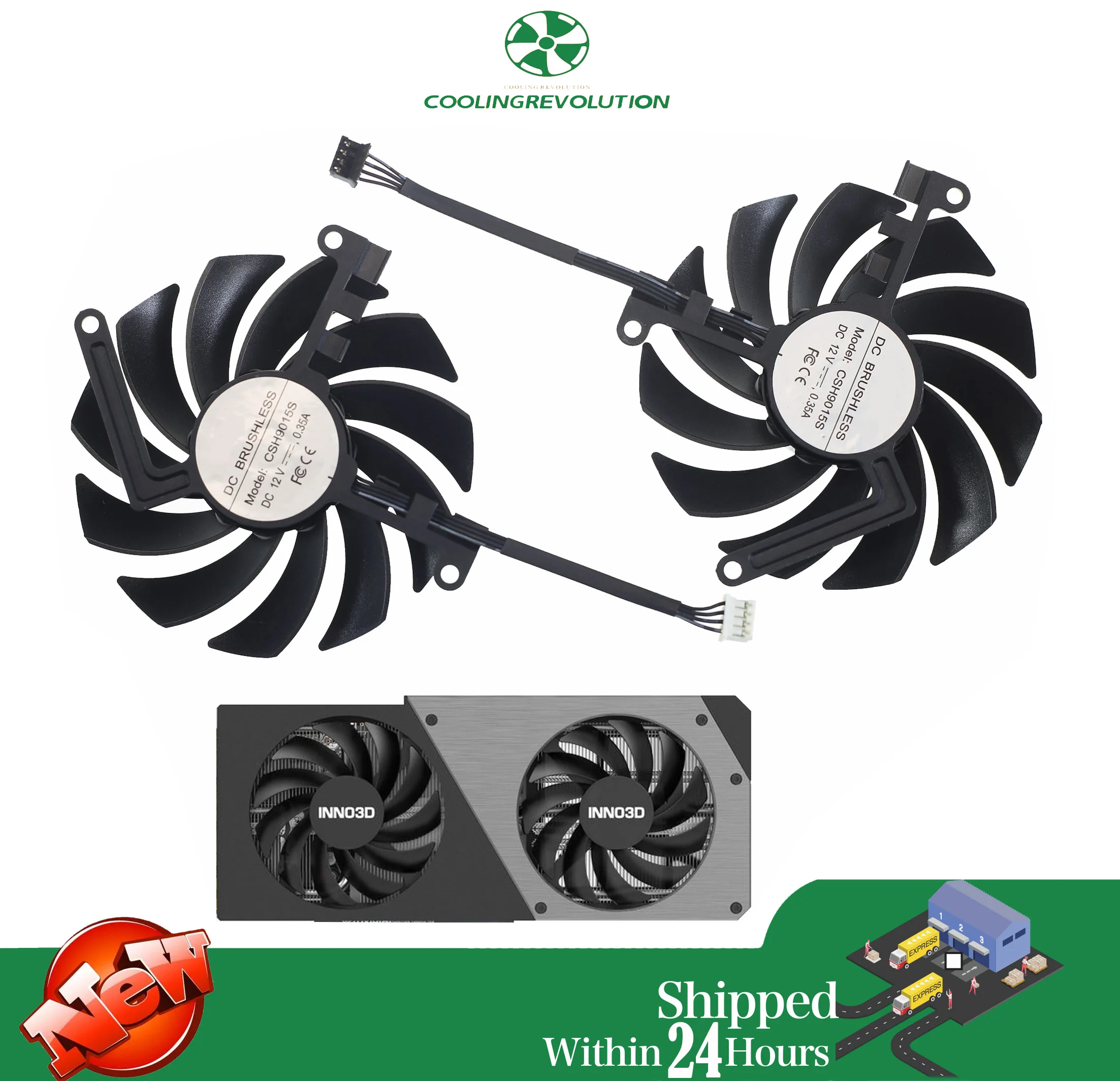 85MM CSH9015S DC12V 0.35A 4-Pin For INNO3D GEFORCE RTX 4060 4060 Ti 4070 TWIN X2 OC Fan