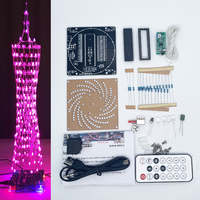 DIY electronic soldering kit 16X16 Canton Tower pink LED with voice sensor modeul music spectrum display