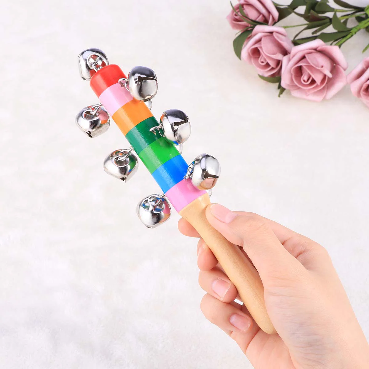 3 Pcs Grasping Toys Kids Musical Instrument Auditory Training Hand Jingle Bells Wooden