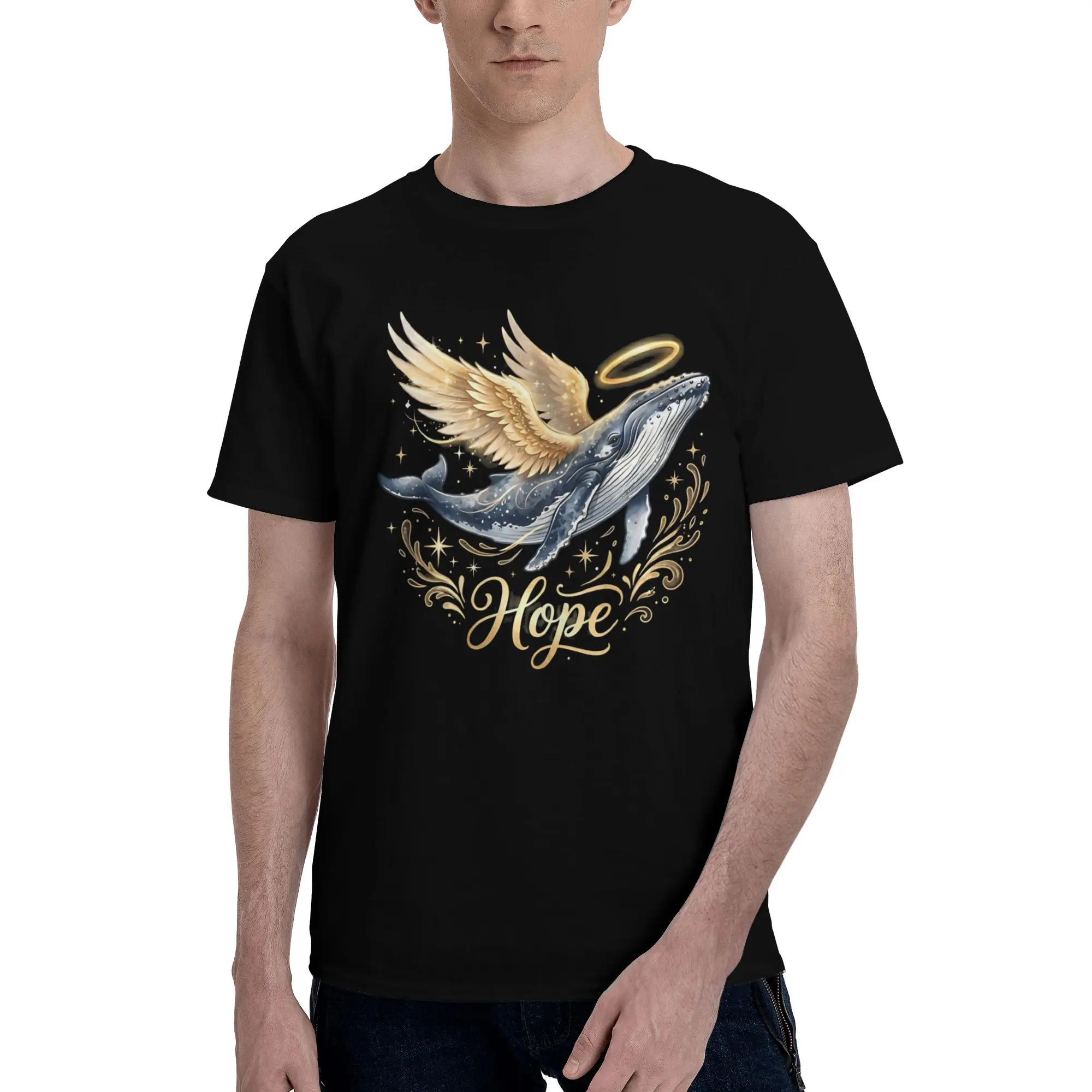 Timmy Hope Whale of Light buckelwal Tee Shirt for Men Women Printed T Shirts  Cotton Clothes