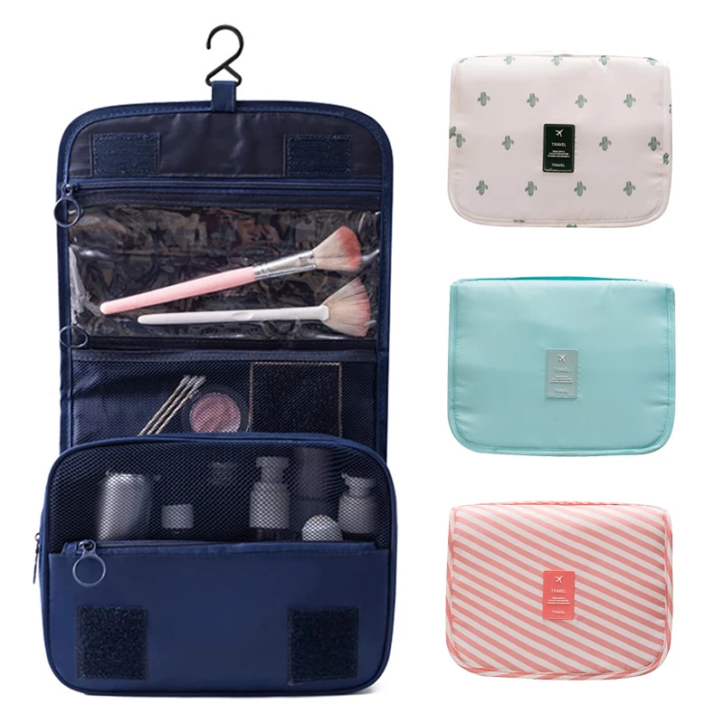 Large Capacity Portable Toiletry Washbag with Hanging Hook Waterproof Female Bathroom Storage Makeup Case  Travel Cosmetic Bag