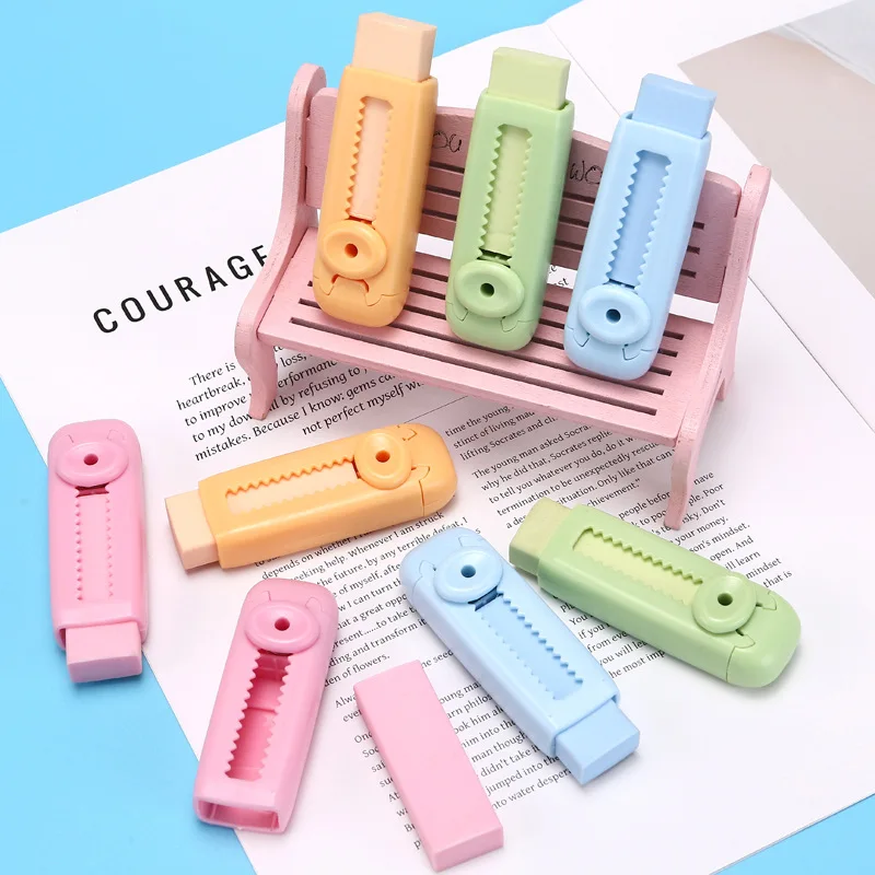 1PCS New push-pull eraser with clean color and less crumbs, non-toxic replaceable core, learning stationery wholesale. Random co