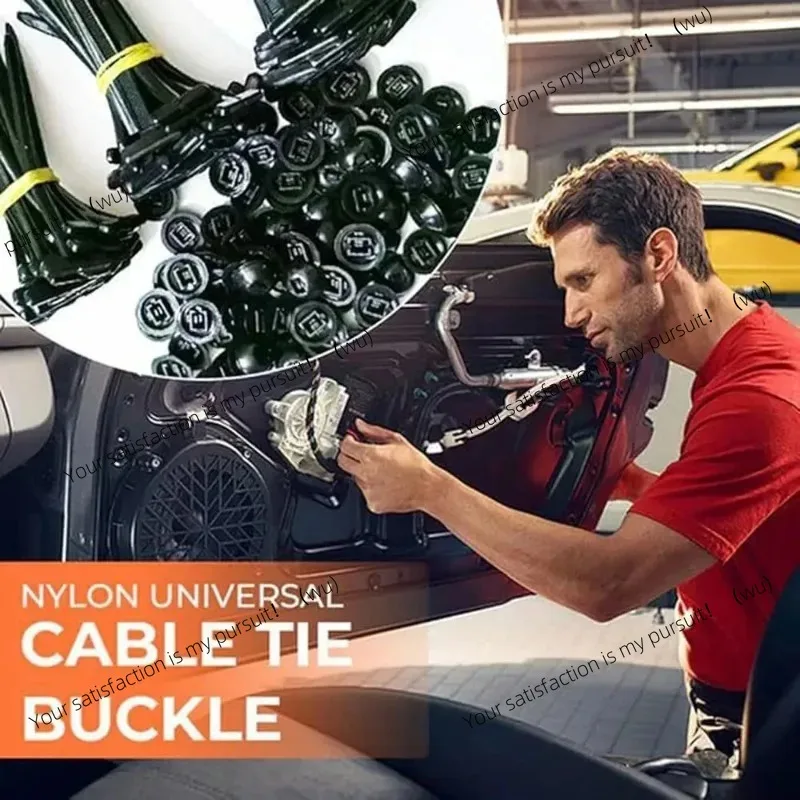 Universal Nylon Cable Tie Buckle Auto Fastener Screw Replacement Clip Car Fender Trunk Engine Guard Panel Wire Management Secure