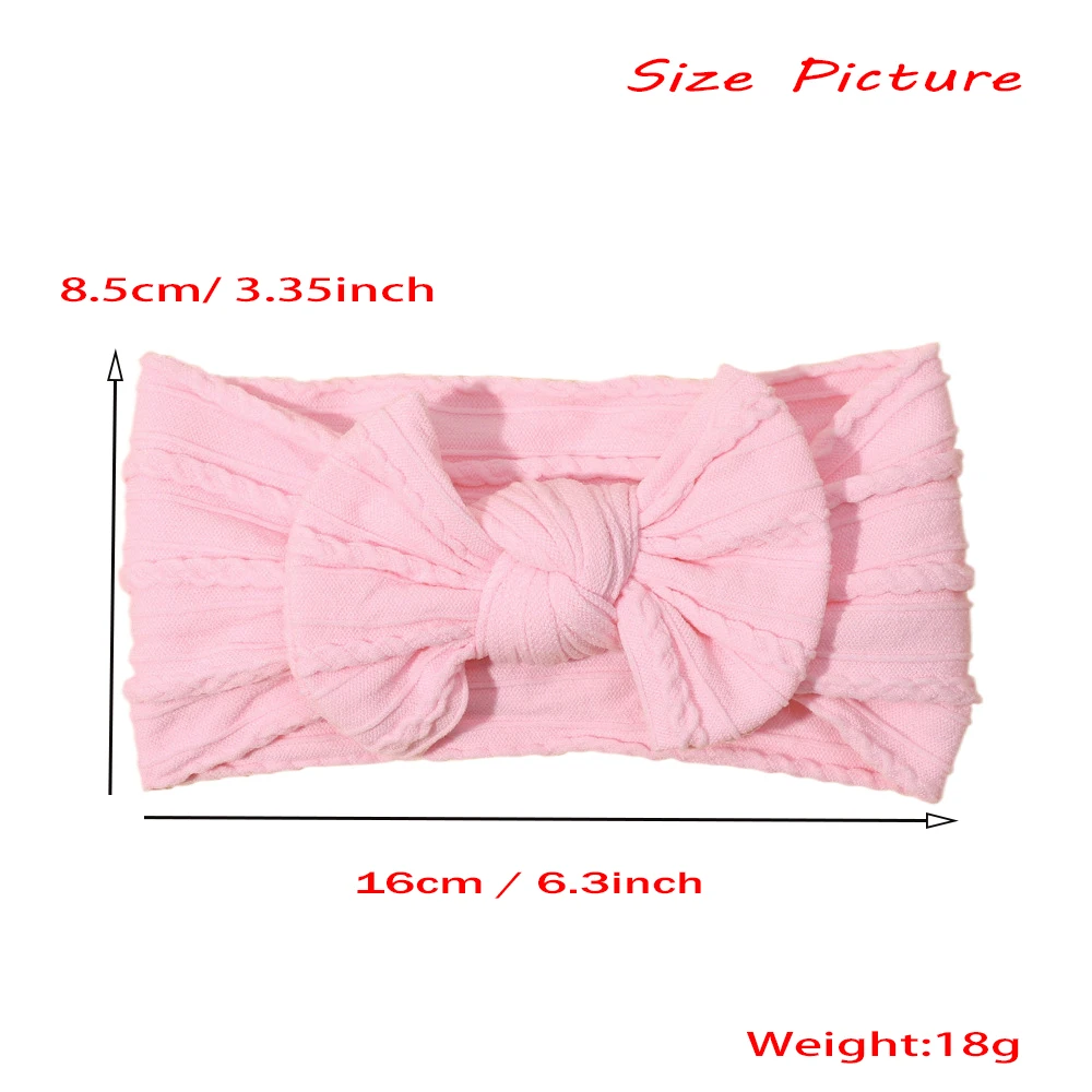 Baby Headband Newborn Elastic Cable Knit Headbands  Children Turban Baby Bows Soft Nylon Kids Headwear Baby Hair Accessories