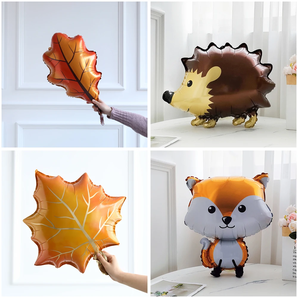 Mix Style Autumn Thanksgiving Theme Balloon Pine Cone Pumpkin Maple Leaf for Kids Birthday Wedding Party Decor Thanksgiving Gift