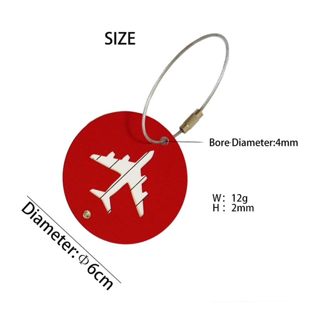 Aluminium legierung Kreis Gepäck anhänger Flugzeug form überprüft Boarding Aufzüge ptgirl Reise accessoires Mode Gepäck anhänger