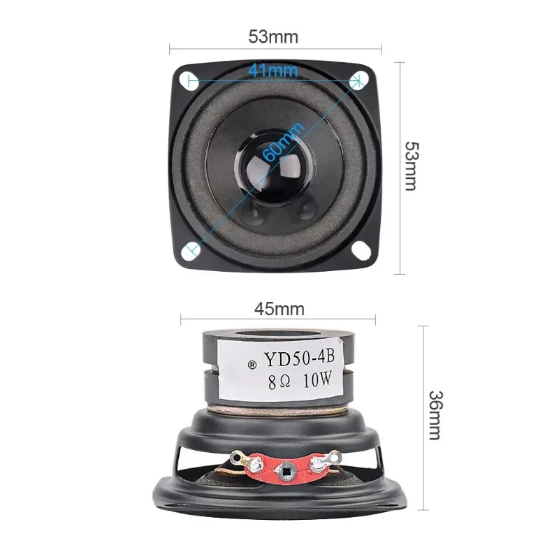 SOTAMIA 2Pcs 2 Inch Portable Audio Speaker 4 8 Ohm 10W Mini Full Range Loudspeaker DIY Multimedia Home Music Bluetooth Speaker