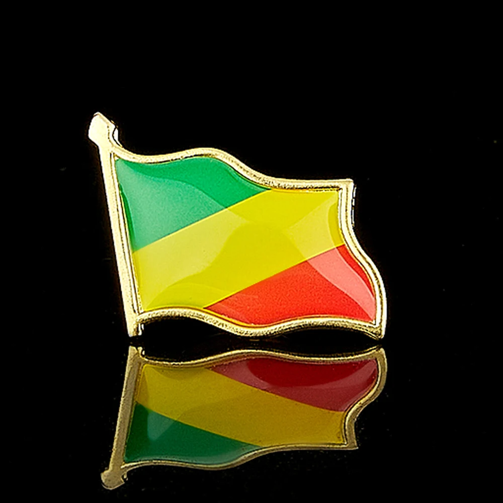 Republic of the Congo African Country National Flag Gold Plated Badge Friendship Pin Brooch