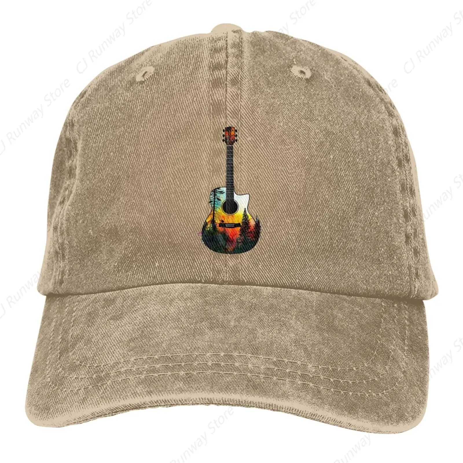 Camping Guitar Baseball Cap Golf Dad Hat Adjustable Original Classic Low Profile Cotton Hat Men Women