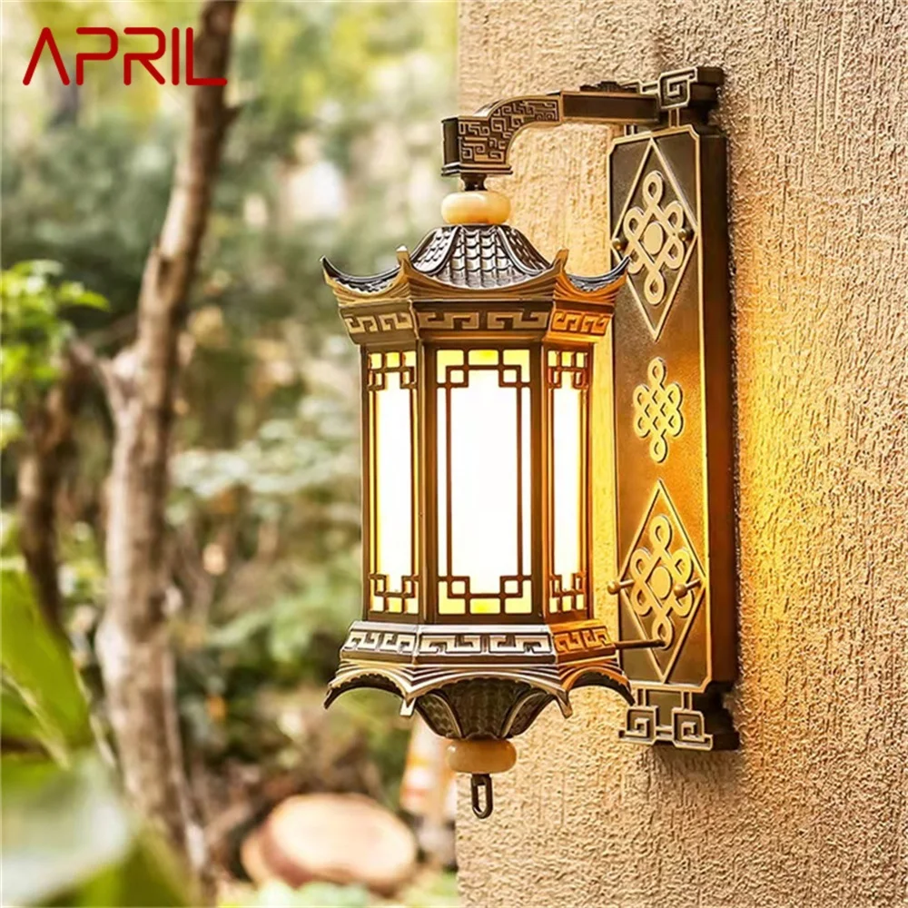 

APRIL Outdoor Wall Lamps Bronze Lighting LED Sconces Classical Waterproof Retro for Home Balcony Decoration