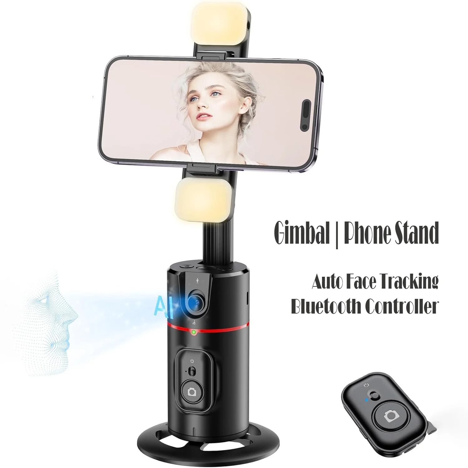 

Подставка для телефона с автоматическим отслеживанием искусственного интеллекта, распознавание камеры с искусственным интеллектом, трек для тела, лица, вращение на 360°, интеллектуальный подвес для съемки в реальном времени