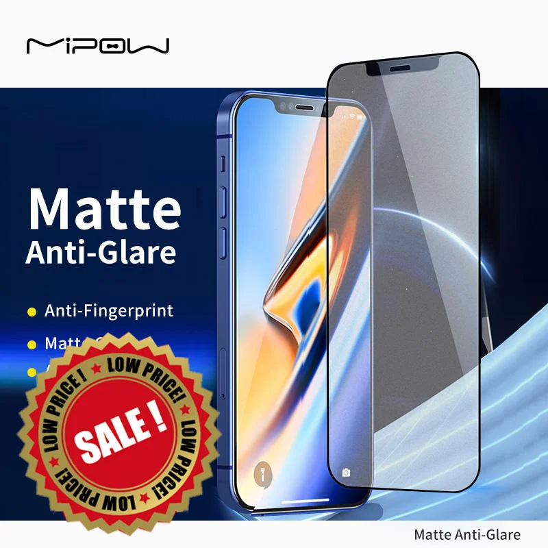 MOPOW Matte Glass For iPhone 12 Pro Max Mini Screen Protector iphone 11 Anti Glare 13 pro max  Tempered Glass HD Front Film