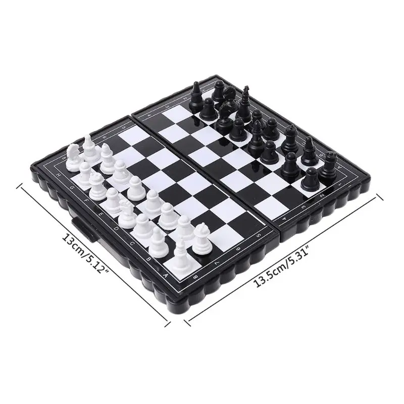 Scacchiera tascabile pieghevole gioco interattivo da portatile per l'intrattenimento Chessman Indoor Outdoor facile da trasportare