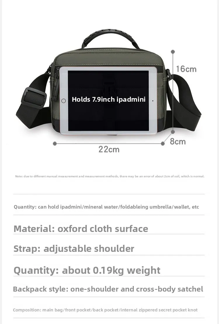 New Men's Single-shoulder Bag with Large Capacity, High-end Feel, Crossbody Bag, Versatile and Multi-functional Casual Bag