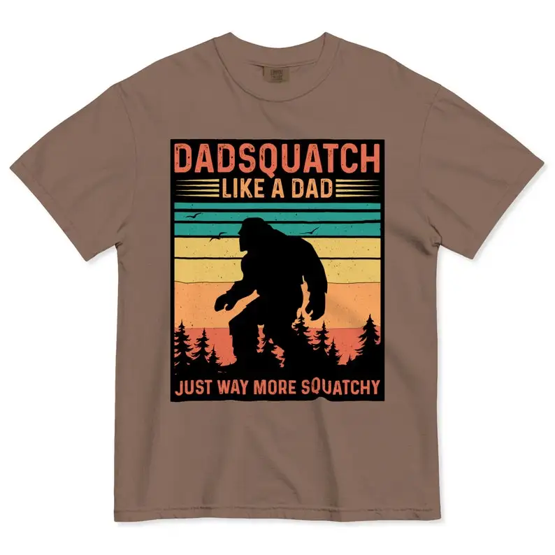 Dadsquatch Squatchy Bigfoot Men's T-shirt | Graphic Tee for Dad | Funny Husband Birthday, Christmas, Anniversary, Fathers Day Gi