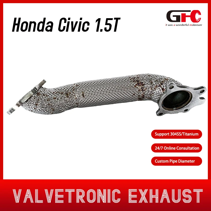 

304 Stainless Steel Exhaust Downpipe for 2025 Civic 1.5T Downpipe without Catalyst