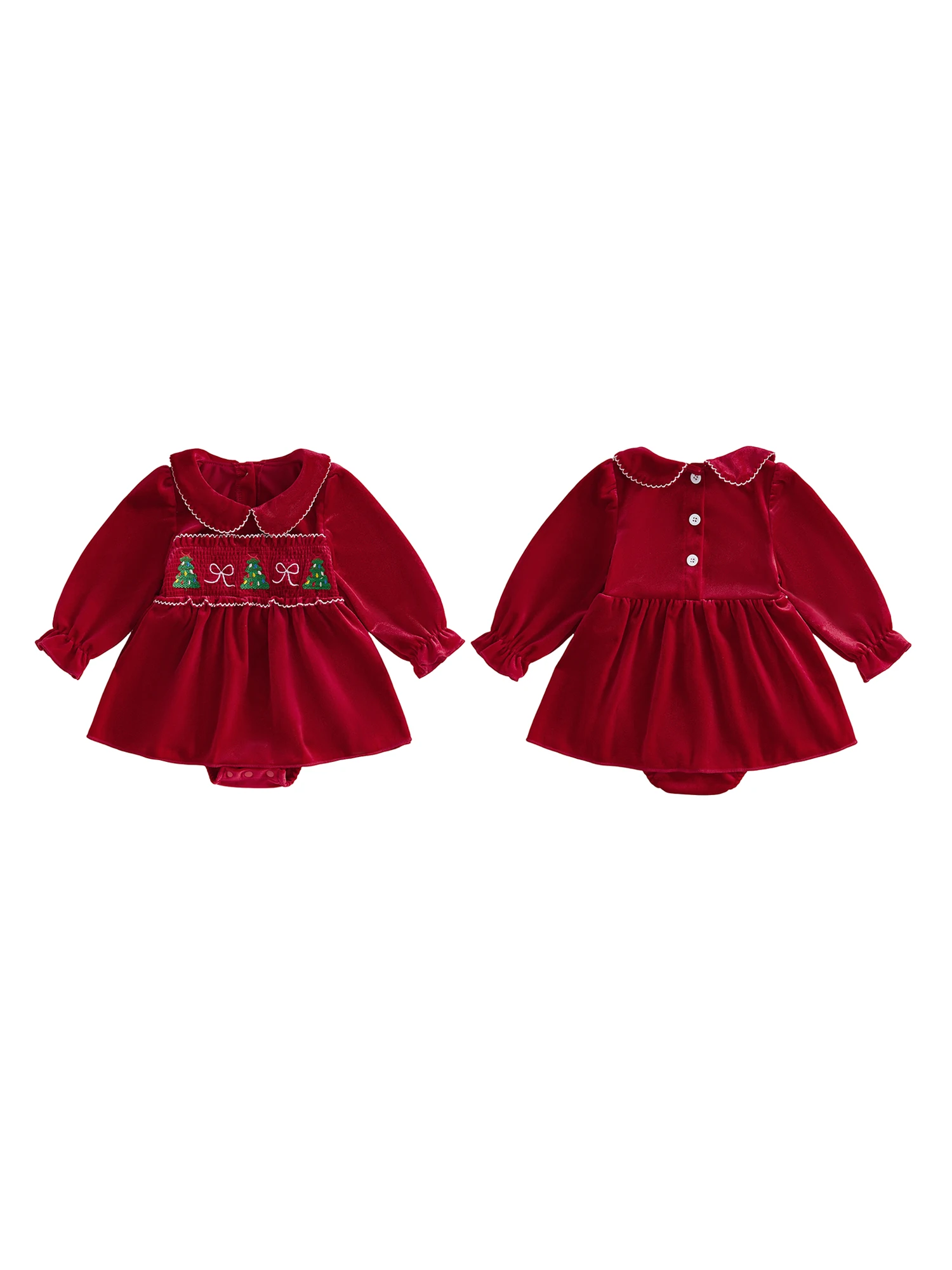 Bodysuit Dress Girl Classic-Long-Sleeve Long Baby Girl Romper Classic Long Christmas Romper Classic Classic Long Bodysuit Dress