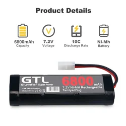 Brand-new 7.2VBattery 6800mah SC NiMH Batteries Pack For RC Car Truck Buggy Boat Tank 7.2v Ni-Mh Baterias With Tamiya Connectors