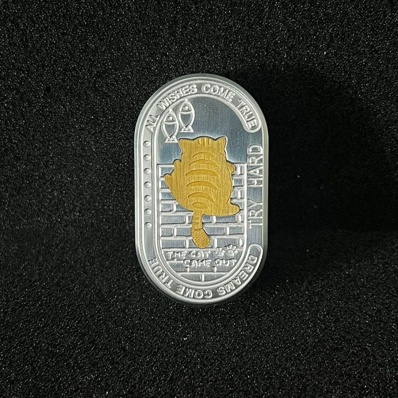 Big Fat Cat EDC Fidget Slider Stainless Steel Creative Mechanical Push Slider Fidget Toys ADHD Tool Adult Stress Relief Toy