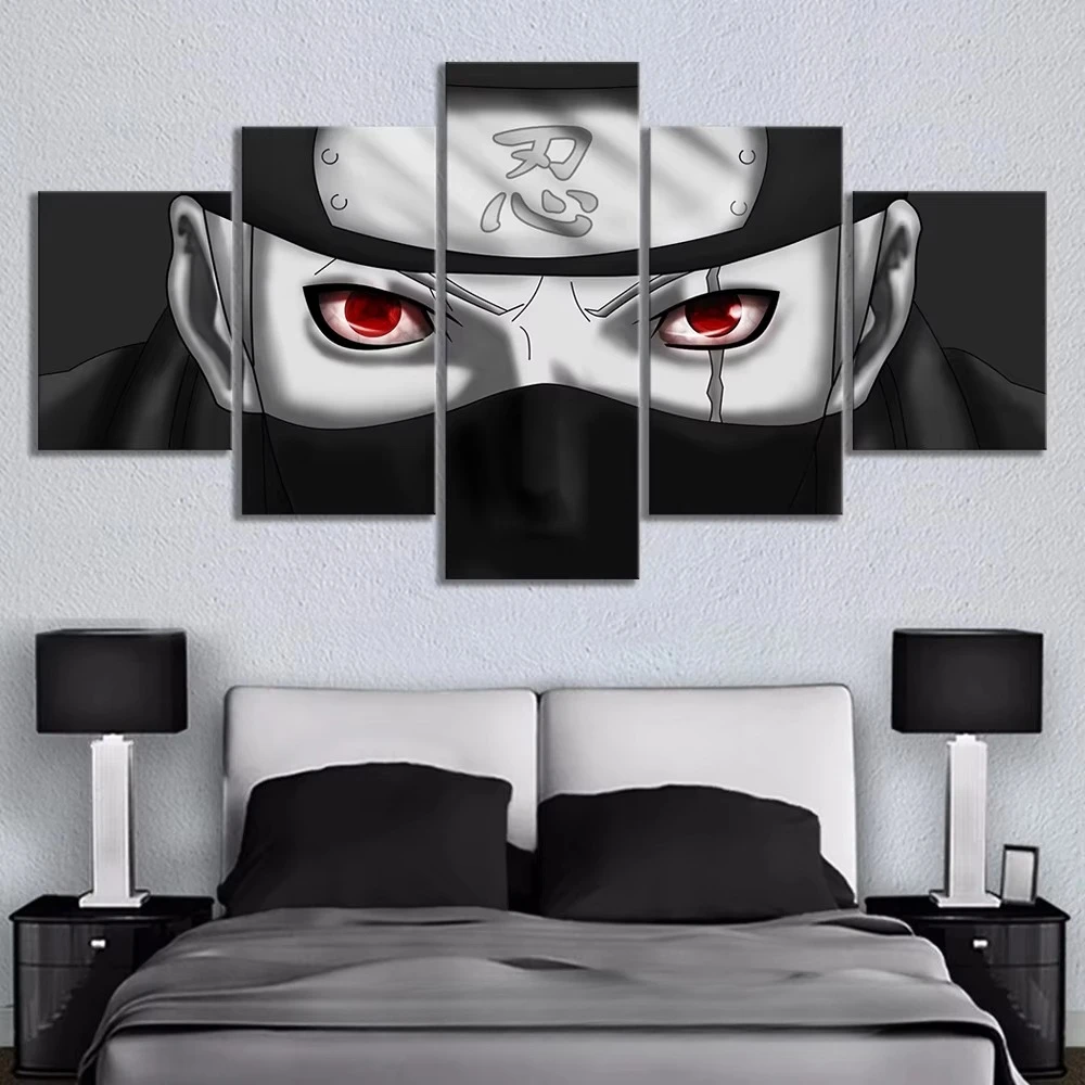 5 Piece KAKASHI NARUTO Animated Cartoon Digital Art Canvas Paintings Naruto Anime Poster Wall Art Paintings Kids Room Decor Gift