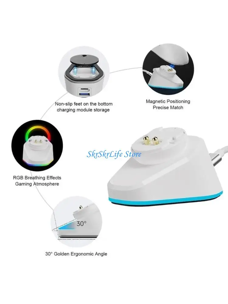 

E65E беспроводная зарядка мыши для мыши для G703HERO/G903HERO/GPW1/2/3 Магнитное зарядное устройство Игровое зарядное устройство