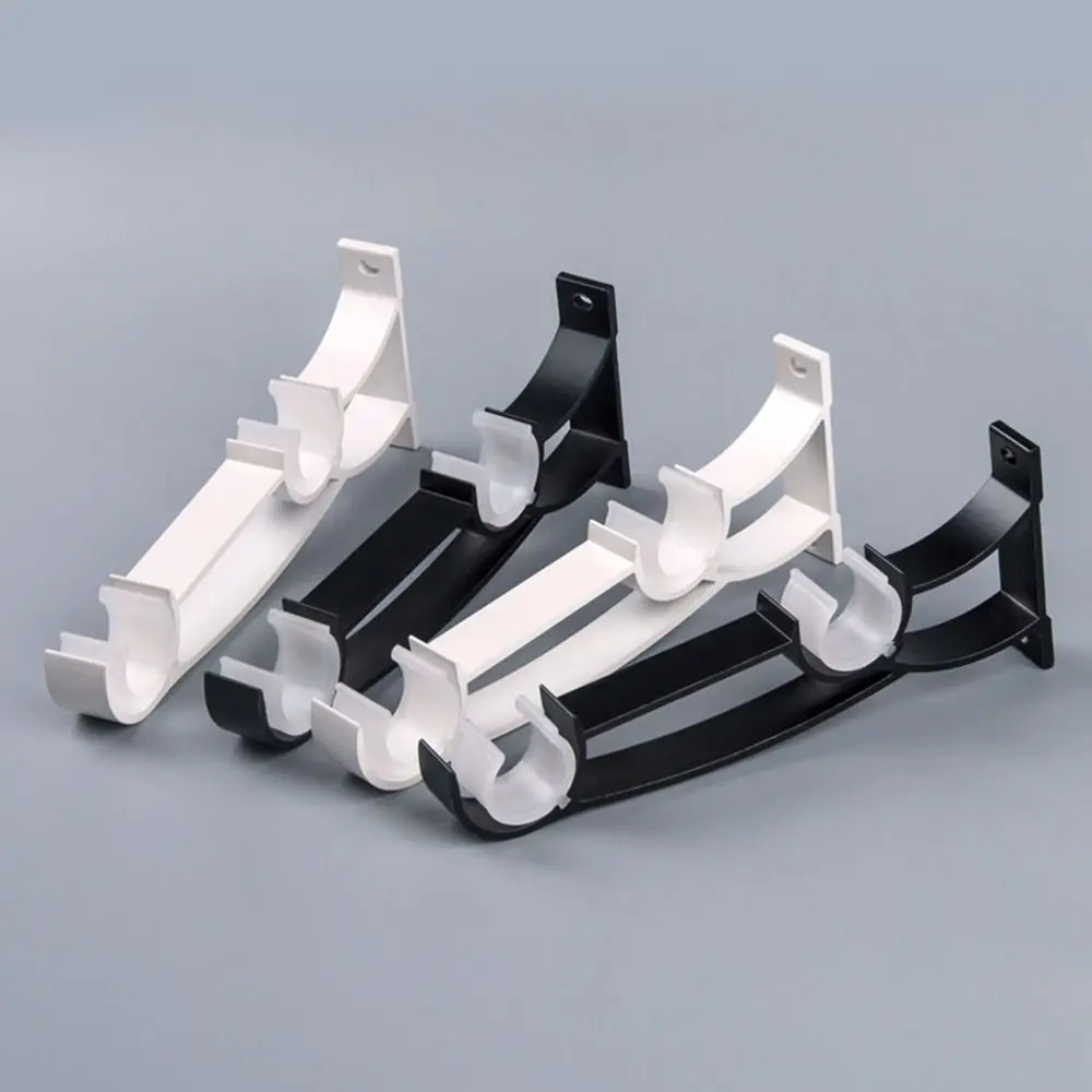 New Home Decor Side Top Mounted Hardware Holder Shower Curtain Pole Bracket Window Double Curtain Rod Brackets view 2