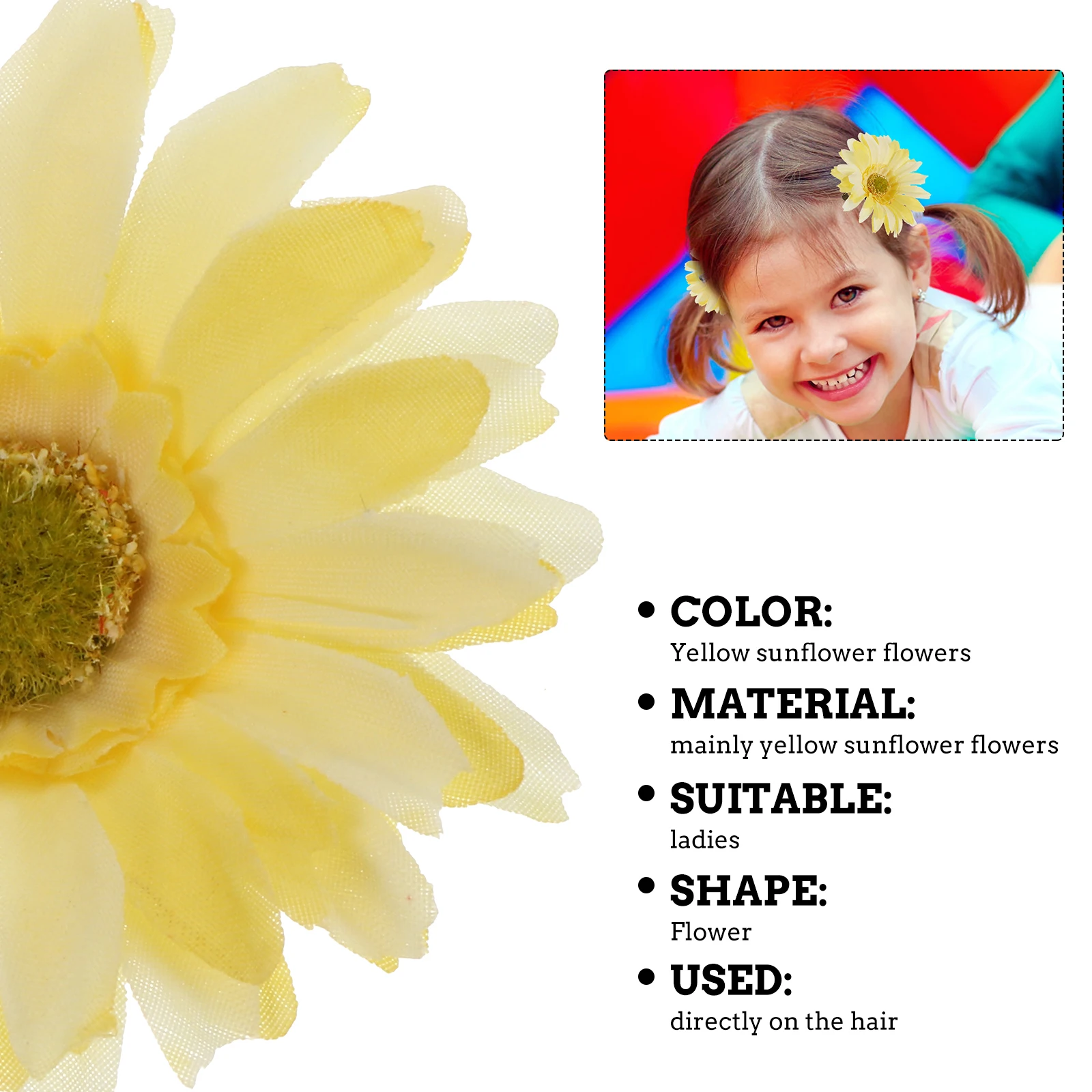 

12Pcs Sunflower Hairpins Lovely Elegant Design Practical Floral Accessories Daisy Claw Clips Child Blumenklammern High Quality