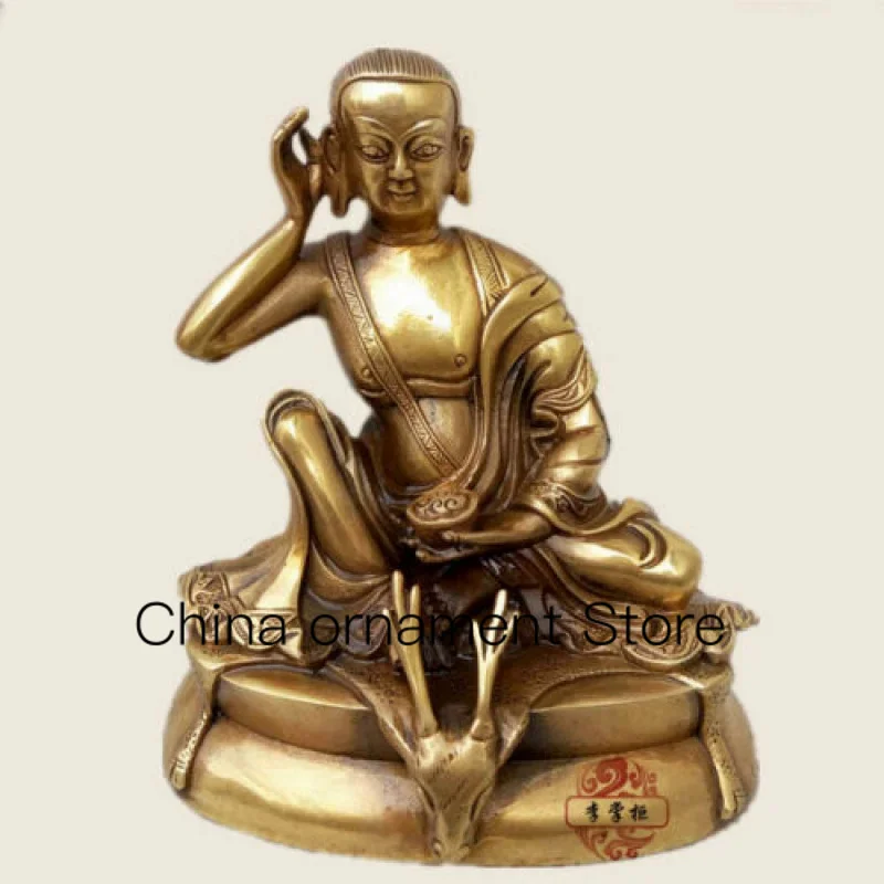 15cm Bronze Buddha Auspicious Milarepa Respect Buddha Statue Milarepa Yogis