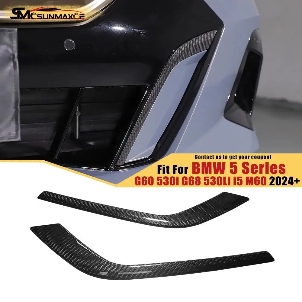 Real Carbon Fiber Car Front Bumper Trim Car Styling Modification Accessories For 2024+ BMW 5 Series Sport G60