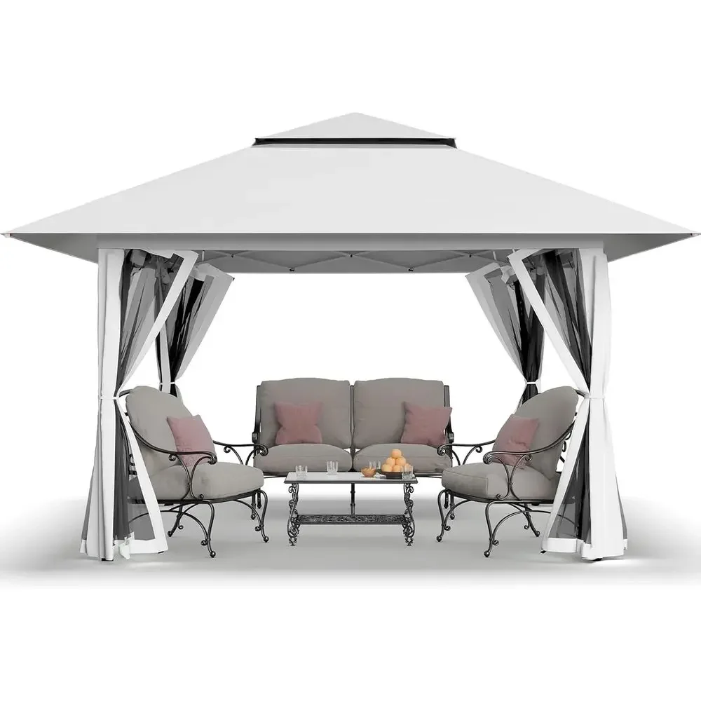 

Портативная уличная беседка 13x13 футов с сумкой на колесах для хранения, белая. Ограниченное предложение.